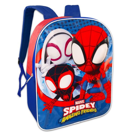 Spidey and His Amazing Friends 15" Backpack - Bundle with 15" Spiderman Backpack for Boys, Water Bottle, More | Spidey Backpack for Boys and Girls