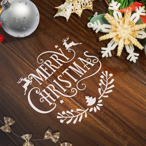 Christmas Stencils by [Brand Name] - 8 Reusable Plastic Templates for Art & DIY Decor | 5x5 Inch