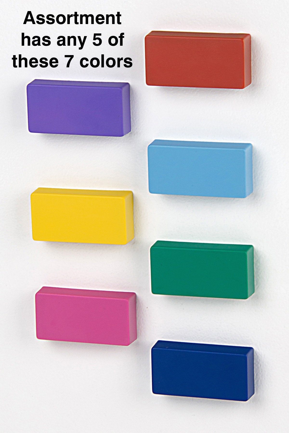 Domino Size Magnet 5 Set for Fridge, Office, Metal Surfaces Holds Memos, Photos, Calendars, Artwork, Building Plans, Maps