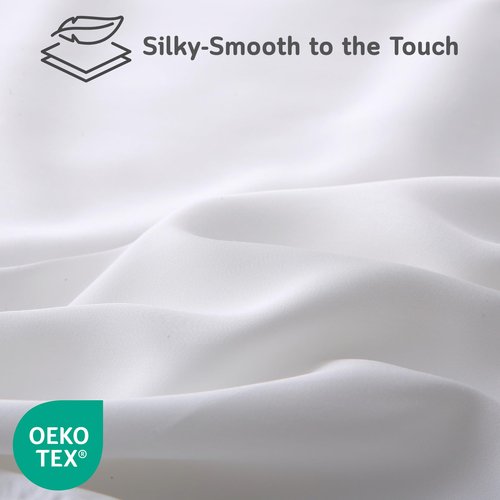CUSHYZ Cooling Pillow Covers for Curved Pillows – 2-Pack 28x20 Pearl White Moon-Shaped Zippered Pillowcases, 100% Rayon Derived from Bamboo, Ultra-Soft, Silky, Breathable, & Wrinkle‑Resistant