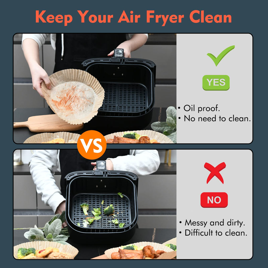 [3-Size] Air Fryer Disposable Paper Liner Rectangle Compatible with Ninja foodi Dual AirFryers Toaster Oven, Non-stick Parchment Paper Baking Accessories