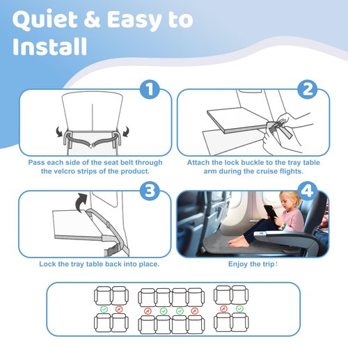 Toddler Airplane Bed, Toddler Airplane Travel Essentials, Plane Seat Extender for Kids, Portable Plane Travel Bed for Long Flight Flying