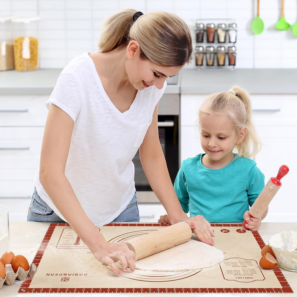 Silicone Baking Mat - Extra Thick Non-Stick Dough Rolling Mat | 36" x 24" with Measurements for Cookies & Pastries