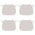 Shinnwa Kitchen Chair Cushions Set of 4, Dining Room Chairs Cushions with Ties, Indoor Seat Pads, 4 Pack, 15 x 15.5 inches, Off White