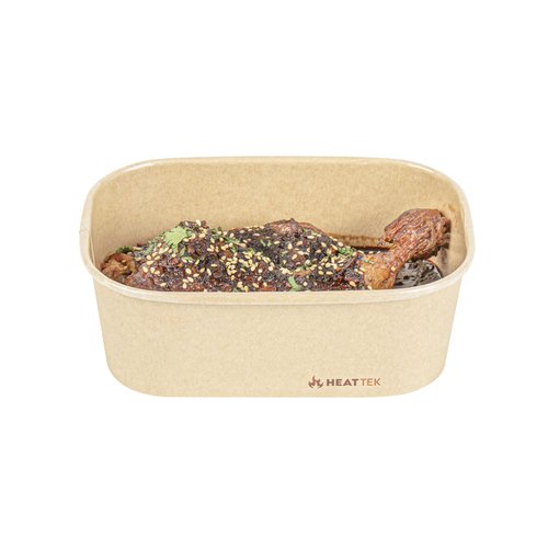 Restaurantware-Heat Tek 25 Ounce To Go Containers 100 Greaseproof Serving Containers- Durable For Oven, Microwave And Freezer Use Stackable Kraft Paper Disposable Food Container For Takeouts