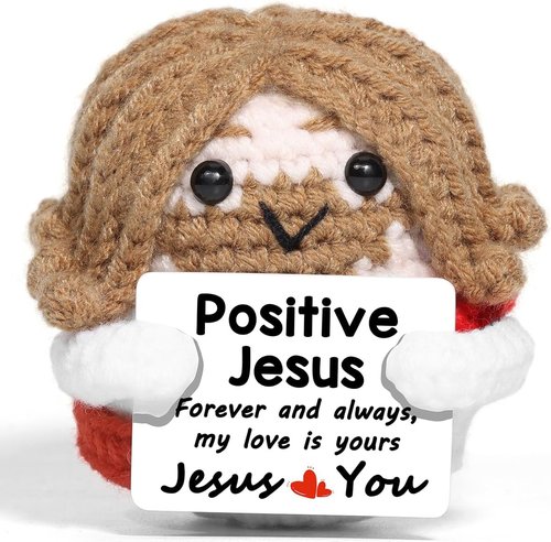AICase Easter Basket Stuffers - Positive Crochet Jesus Figures for Women | Emotional Support Gifts