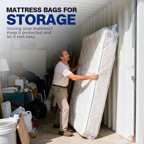 2 Pack Mattress Bags - Heavy Duty Waterproof & Tear-Resistant Covers for King/Queen Size | 107" x 78" x 14''