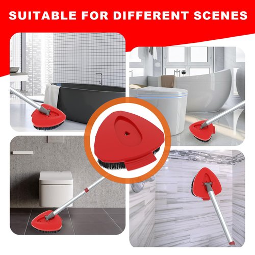 2 Pack Upgrade Scrub Brush Replace Heads Compatible with O Cedar EasyWring 1 Tank Spin Mop,Mop Replacement Scrubber Head Brush,Floor Cleaning Brush,More Layers of Bristles for Bathroom, Deck, Kitchen