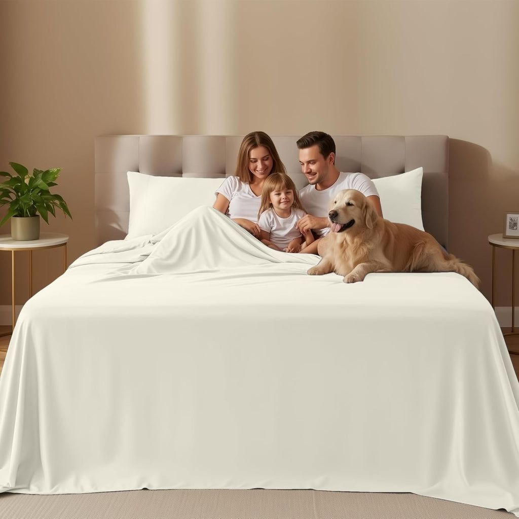 Utopia Bedding California King Size Sheet Set - Soft, Breathable Microfiber | 4-Piece Ivory Set