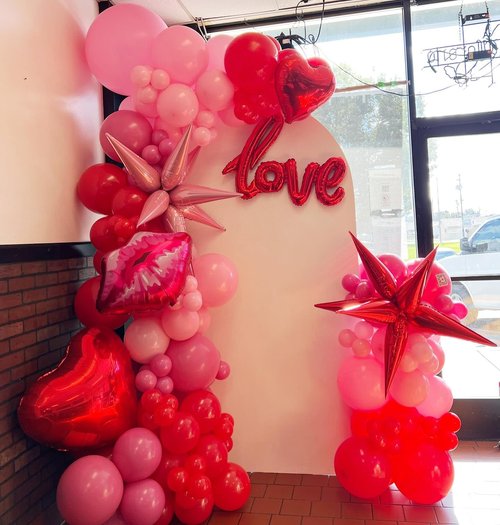 PityBlns Valentine's Day Balloon Arch Kit -345Pcs Rose Petals Valentines Foil Balloon Heart Red Pink Hot Pink Latex Balloons Garland Kit for Valentines Day Galentines Day Anniversary Party Decorations