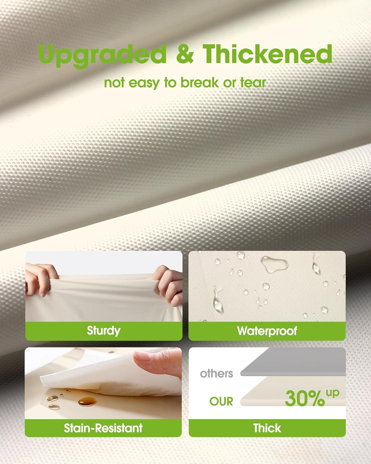 Pureegg Disposable Plastic Table Cloths - 84'' Round, Sturdy & Leakproof, Beige | 10 Pack for Parties & Weddings
