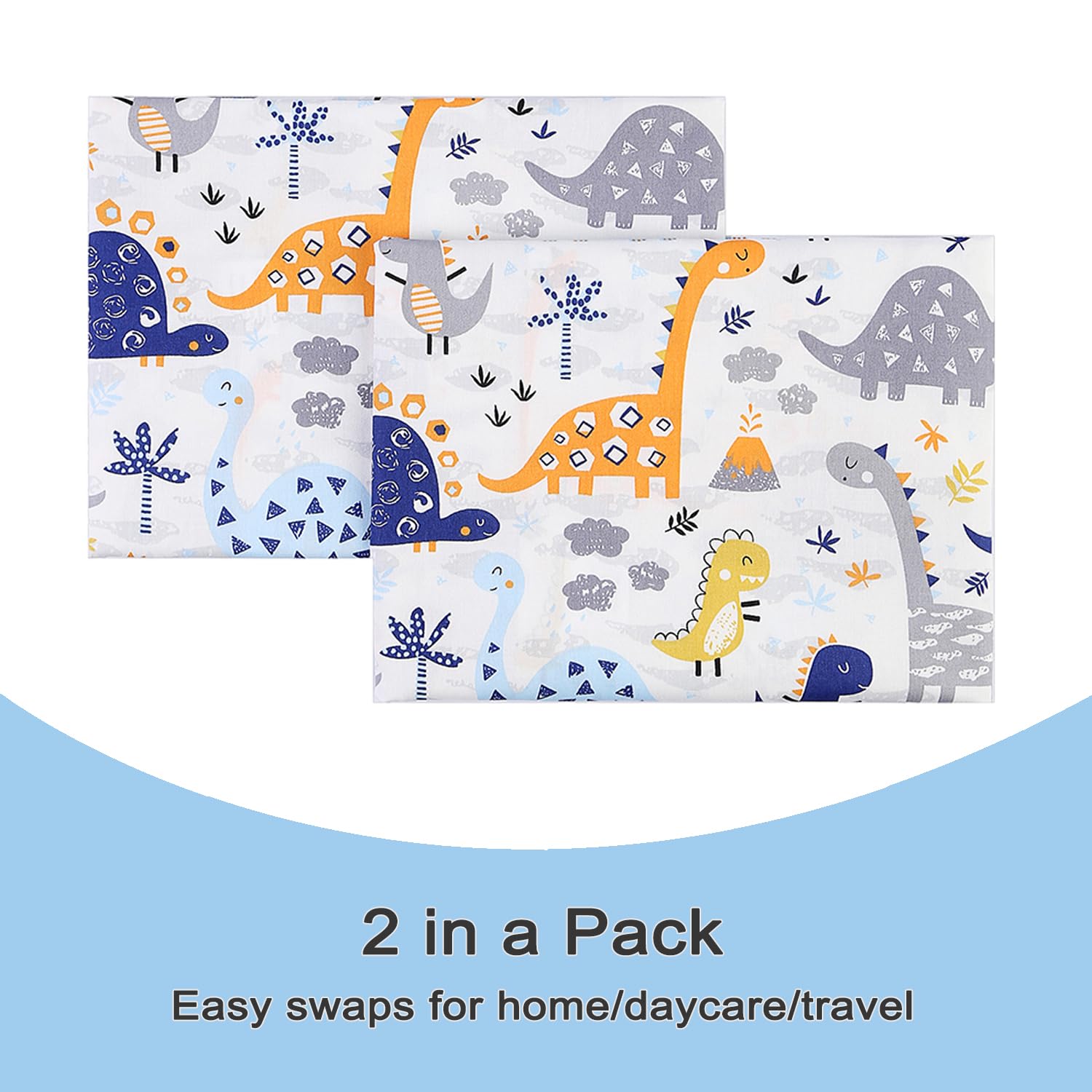 IBraFashion Kids Toddler Pillowcases Set 100% Cotton 14x19 Jungle Animals Envelope Style, Machine Washable