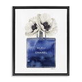 Stupell Industries Fashion Designer Perfume Flower Blue Watercolor, Design by Amanda Greenwood, Black Floater Framed, 24 x 30
