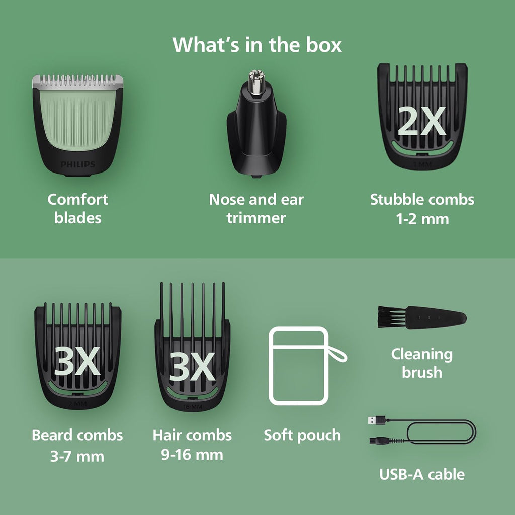 Philips Norelco MG3919/50 All-in-One Trimmer - 13-in-1 Beard Styler & Hair Clipper with 9 Length Settings
