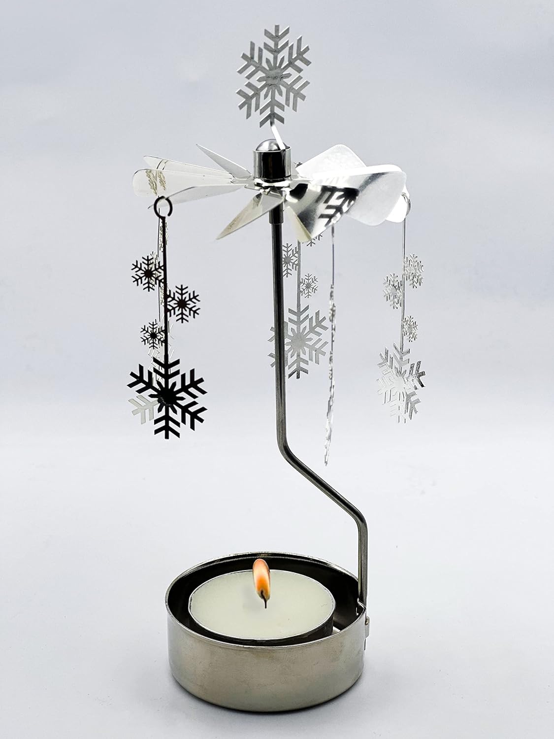 Skiennix Rotary Candle Holder - Elegant Spinning Metal Design | Perfect Small Gift for Any Occasion