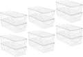 Vtopmart Clear Storage Bins - 12pcs Stackable Organizers with Lids for Kitchen & Pantry | Durable Plastic