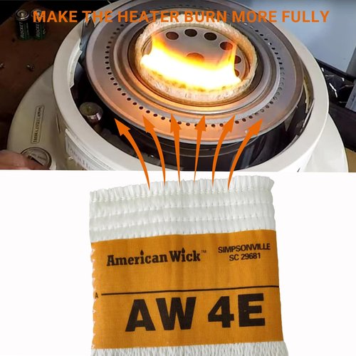 AW4E Kerosene Heater Wick Replacement - Fits for Sengoku HMN-110, KeroHeat CTN-110, Heatmate HMN-110, Mega Heat MGN-110 -Replace for American Wick #4E- Easy Install, Clean Burn, No Trimming Needed