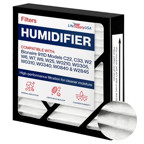 LifeSupplyUSA Humidifier Filter Replacement Compatible with Bionaire 911D Models C22 C33 W2 W6 W7 W9 W25 W0210 W0305 W0310 W0340 W0840 W2845