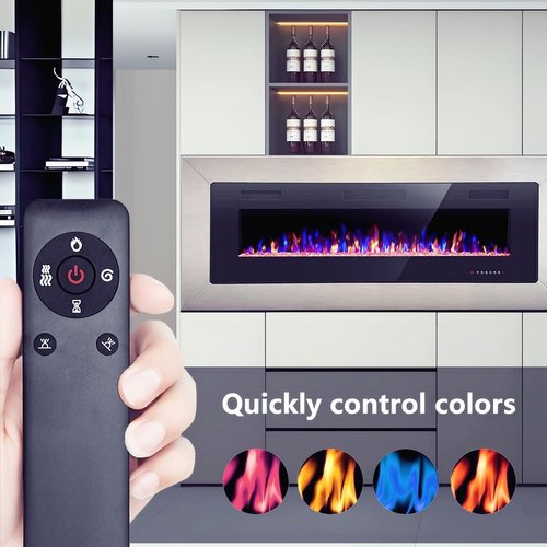 AWO Replacement Remote Control Compatible for R.W.Flame Recessed and Wall Mounted Electric Fireplace Compatible with Antarctic Star,Eueiriup,Bossin Fireplace