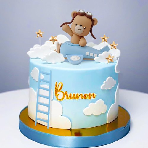 LaVenty Blue Airplane Cake Topper Airplane Cake Decorations Plane Cake Topper for Time Flies 1st Birthday Decorations Airplane Birthday Baby Shower Decorations