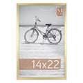 MCS Foundation 14x22 Poster Frame Traditional Brass, Vertical & Horizontal Wall Hanging Large Picture Frame for Photos, Posters & Art Prints (1-Pack)