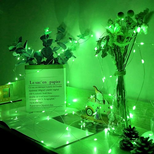 Green Fairy Lights - 12 Pack 7Ft 20 LED Twinkle String Lights | Battery Operated & Waterproof for Events