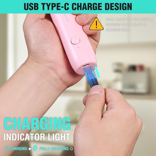 HAUSHOF Rechargeable Milk Frother Wand - Handheld Electric Foam Maker with Detachable Whisk | Pink