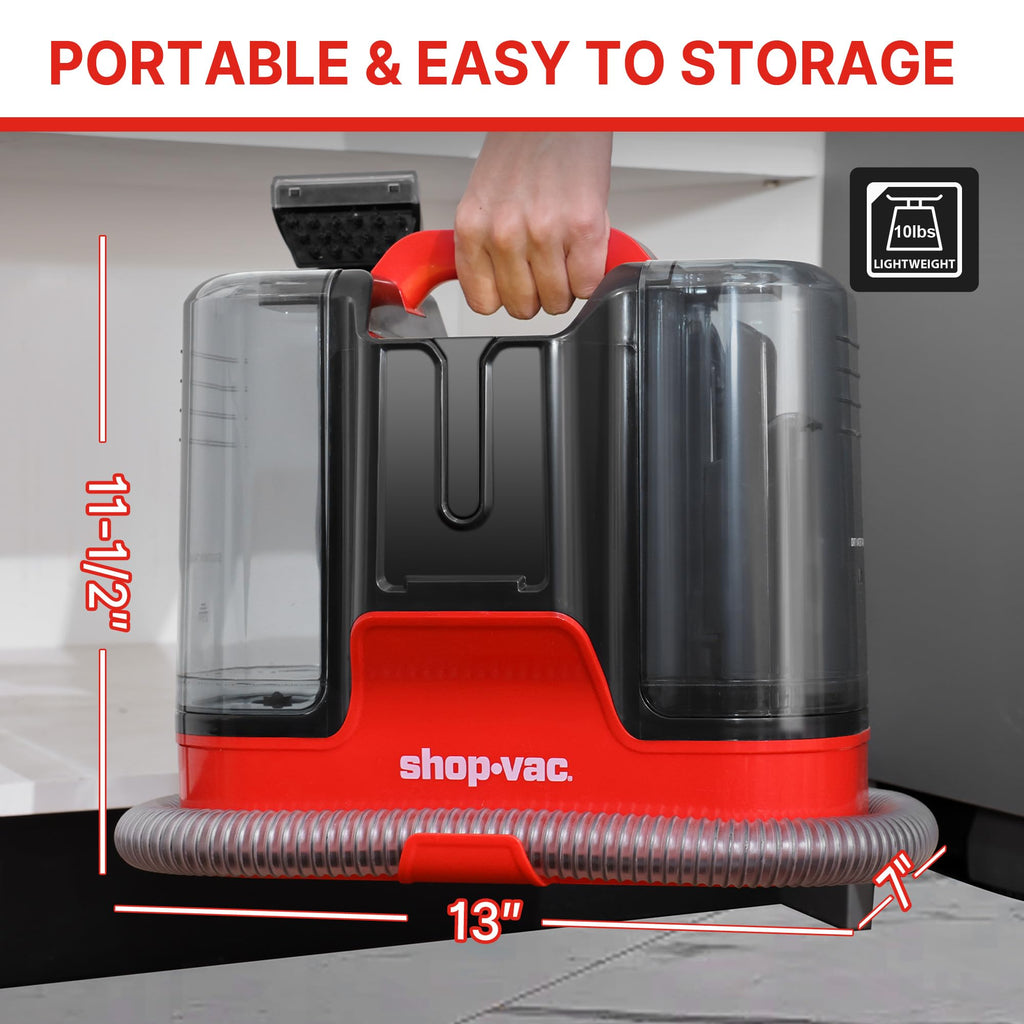 Shop-Vac Portable Carpet and Upholstery Cleaner Machine, Powerful Spot Cleaner for Pet Stains, Sofa, Rug, Mattress, Curtain and Window, Lightweight with One Cleaner Solutions