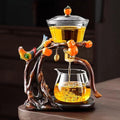 Glass Teapot with Infuser Chinese Gongfu Tea Set Bird Magnetic Semi Automatic Design for Loose Leaf Tea