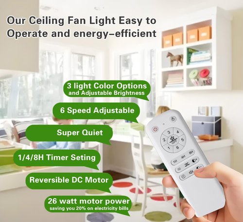 Gaizw 42 inch Ceiling Fan with Light and Remote Control, 3 Blades Ceiling Fans with Lights, Walnut Wooden Ceiling Fans for Kids Room Study and Garage,Reversible DC Motor,Noiseless Indoor Outdoor Fan