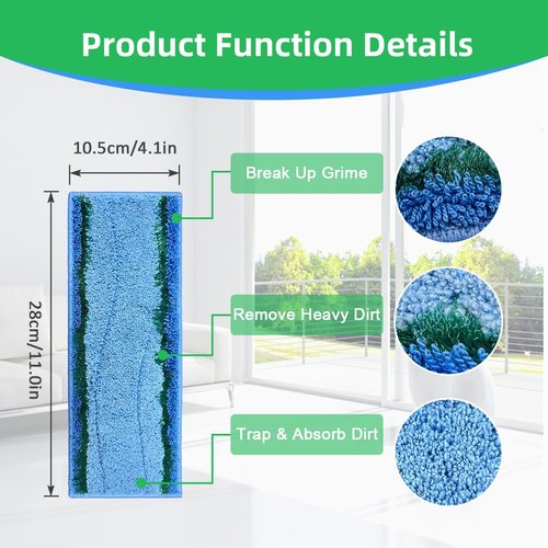 Jusiwow 10 Pack M6 Mopping Wet Pads Compatible with iRobot Braava Jet M6 Series (6012) (6112) (6113), Upgraded Robot Mop,Washable Microfiber Replacement Cleaning Pad