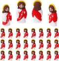 Skiennix Mini Jesus Figurines - 30 Pcs Tiny Easter Figures for Religious Gifts & Sunday School (Red)