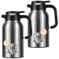 68 Oz Thermal Coffee Carafe, Stainless Steel Insulated Vacuum Coffee Carafes For Keeping Hot Liquid Thermal Pot Creamer Pitcher Dispenser(Silver/Silver)
