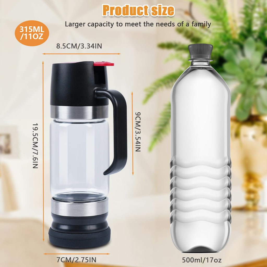 Ecopandy Honey Dispenser 12Oz No Drip with Base 2026 Upgrade, Glass Honey Jar pot with Handle, Syrup Dispenser for Coffee or Tea, Mess Free Honey Dispenser for Honey and Syrup, Honey Container