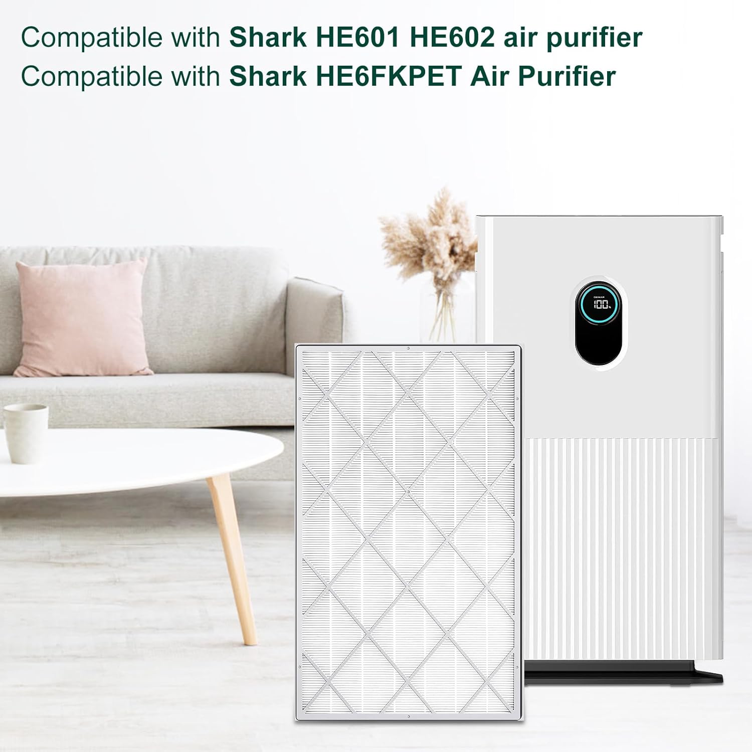 Shark HE601 Replacement Filter - 3-in-1 System Absorbs 99.97% Particulates | 2 Pack
