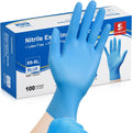 Schneider Nitrile Exam Gloves - Medical Grade Blue Disposable Latex-Free Rubber Gloves | Ideal for Cleaning & Food Prep
