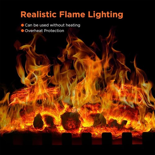 ZAFRO Freestanding Electric Fireplace Stove, Small Electric Fireplace Heater with Thermostat Control, 3D Realistic Flame,1000W/1500W & Overheating Protection, 22.28 inch