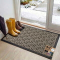 GORILLA GRIP Waterproof All-Season WeatherMAX Doormat - 47x35 Natural Rubber, Stain & Fade Resistant, Easy Clean Slate Geometric