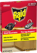 Raid Roach Killer Baits - Effective Pest Control with Egg Stoppers | 12 Count Pack