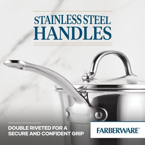Farberware Millennium Stainless Steel Cookware Set - 10-Piece Durable Kitchen Essentials