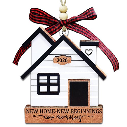 New Home Ornament 2026- Housewarming Gifts New Home, New House New Beginning, House Warming Gift for Women, Couple, homeowners, New Home Gift Ideas - First Home Christmas Ornament 2026