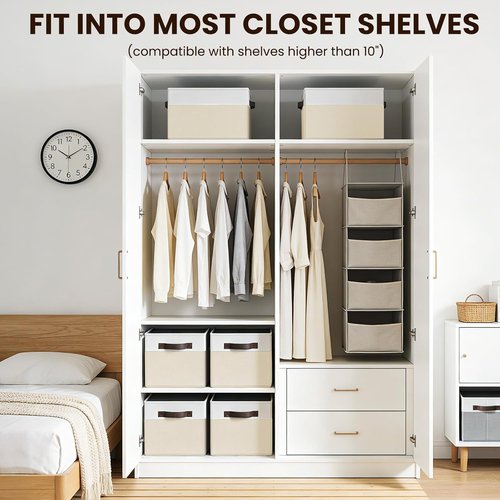 Criusia Large Storage Basket - 8 Pack Fabric Organizers with Handles for Toys, Laundry & Crafts | 14L x 10W x 9.5H