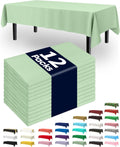 Pureegg Disposable Plastic Tablecloths - 12 Pack, 54 x 108 Inch, Leakproof Sage Green for Easter Parties