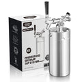 Ferroday Mini Keg Growler Tap System, 128Oz Mini Beer Growler, Stainless Steel Home Draft Beer Dispenser With Faucet&Co2 Regulator, Portable Beer Tap System Keep Beer Fresh And Carbonation
