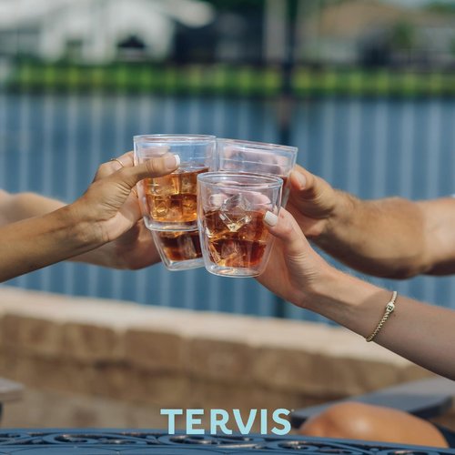 Tervis Summer Fun Patriotic USA Assorted Collection Made in USA Double Walled Insulated Tumbler Travel Cup Keeps Drinks Cold & Hot, 12oz - 4pk, Classic