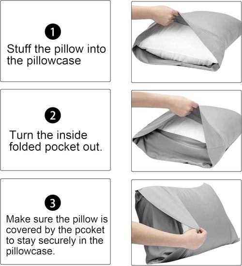 FLXXIE Pillow Cases - Soft Microfiber Queen Pillow Covers | Wrinkle Resistant, 2-Piece Set, 20x30, Black