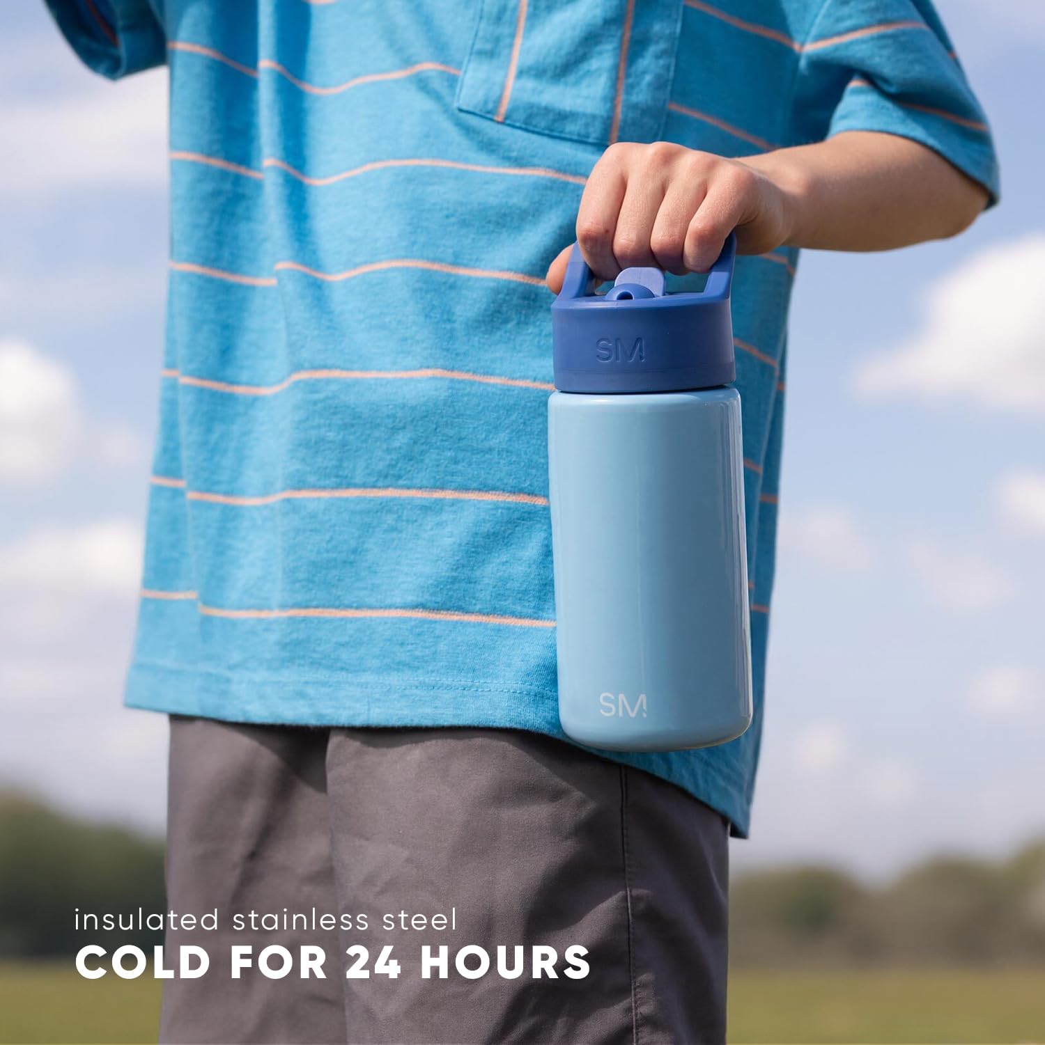 Simple Modern Kids Summit Water Bottle with Straw Lid | 14oz Stainless Steel Cup Insulated Tumbler for Toddlers, School | Farm Animals