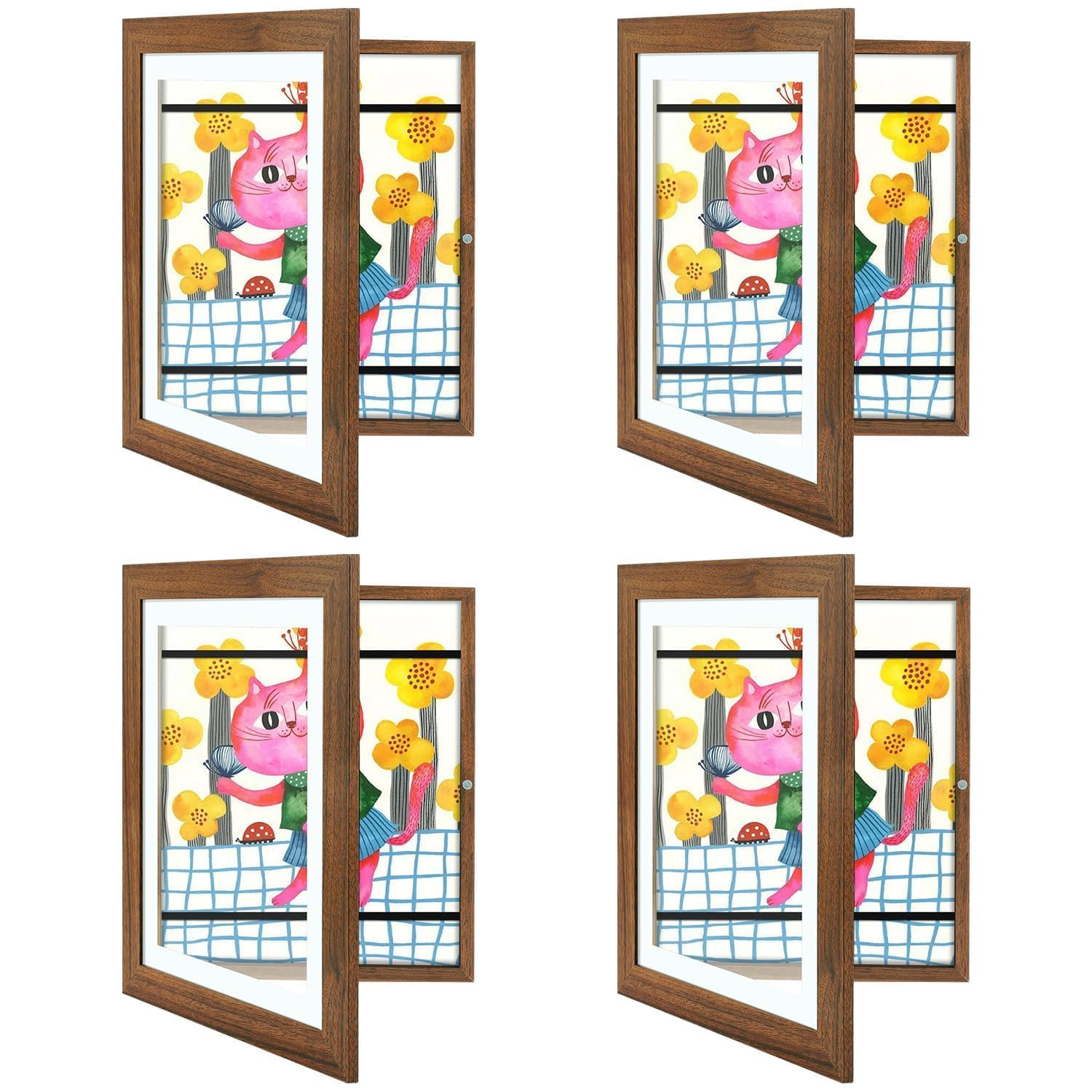 Golden State Art, 10x12.5 Kids Art Frames, Front-Opening Picture Frame Great for Kids Drawings, Artworks, Children Art Projects, Schoolwork, Home or Office (Ecru, Set of 4)