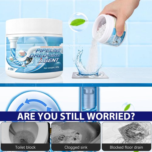 Sink Drain Hair Clog Remover Cleaner, Powerful Unclogging Sink Hair Cleaner, Bathroom Shower Pipeline Dredging Agent, Drain Opener for Kitchen (260g)