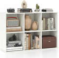 Giantex 6-Cube Bookcase - Modern 3-Tier Storage Organizer with Anti-Tipping Kits | White Display Rack for Bedroom & Living Room